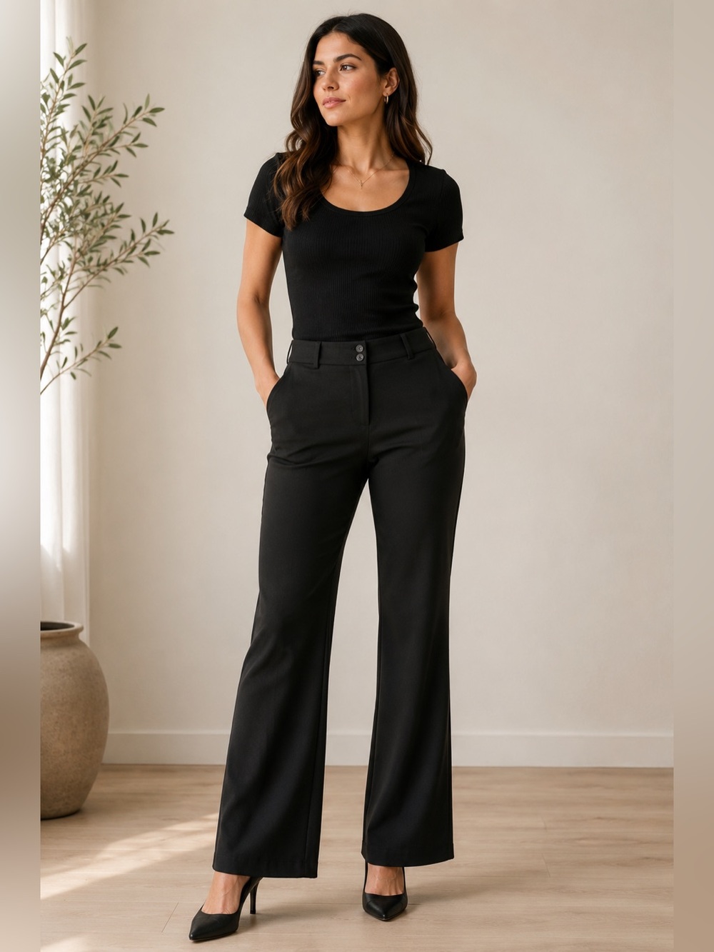 Alfani Women’s Black Dress Pants | Size 14 Short | Career Work Trousers